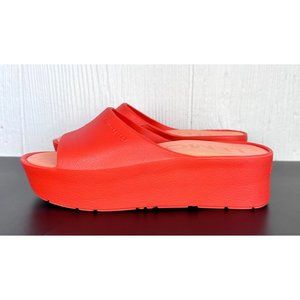 Lemon Jelly Tangerine Orange Platform Slide Sandals Size 37/7